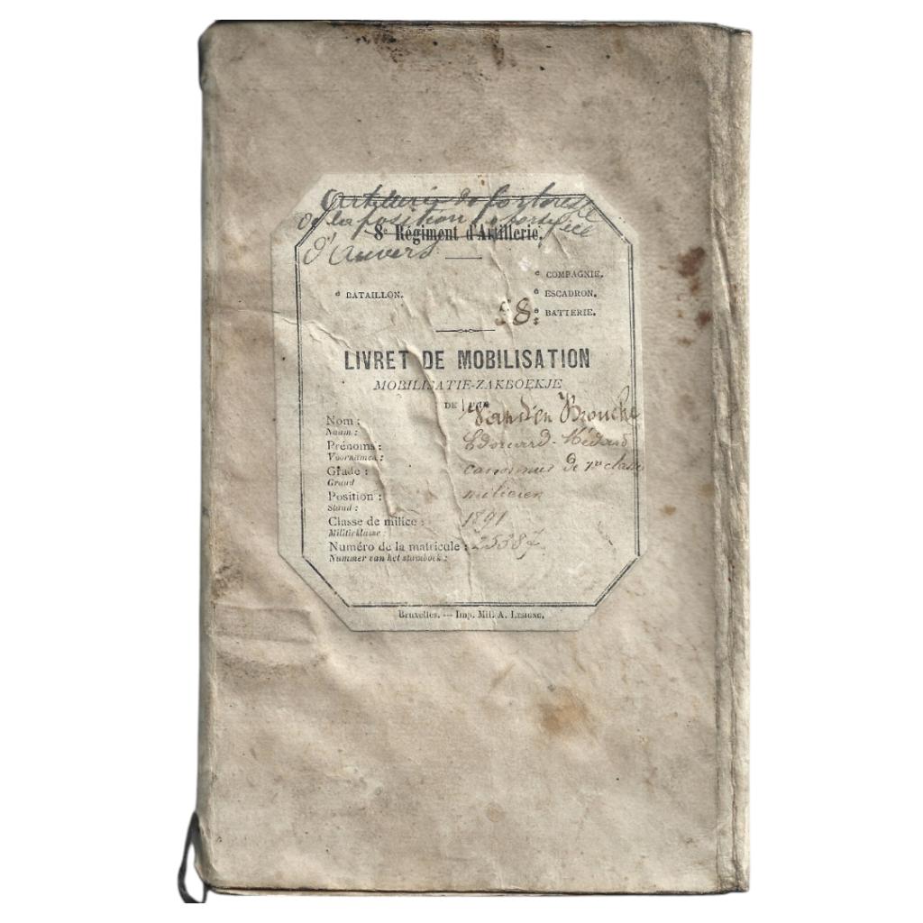 Lot de documents : Soldat belge — artillerie de forteresse, Enlèvement ou Envoi, Armée de terre, Autres types