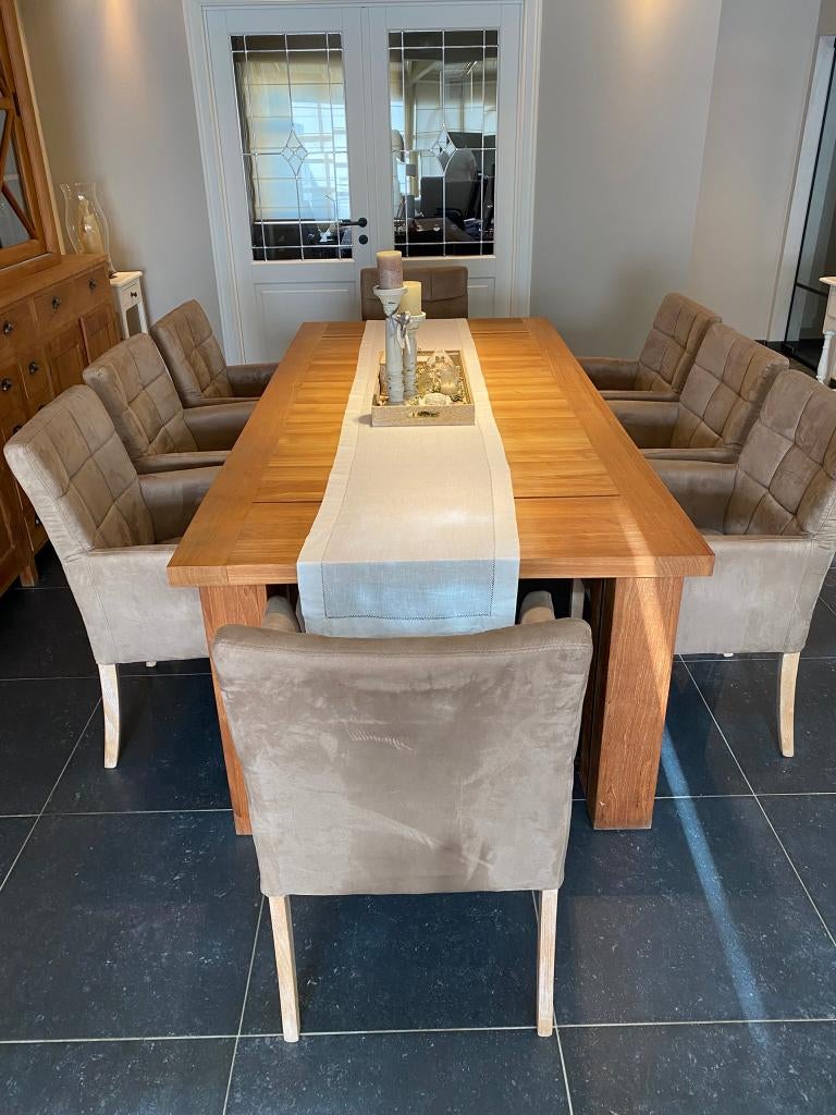 Table à manger en teck massif 240x110 — comme neuve, Maison & Meubles, Tables | Tables à manger, Comme neuf, 100 à 150 cm, 200 cm ou plus