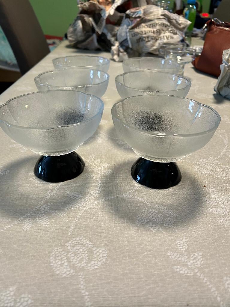 6 Prachtige ijscouppen, Maison & Meubles, Cuisine | Vaisselle, Enlèvement, Comme neuf, Verre, Verre ou Verres