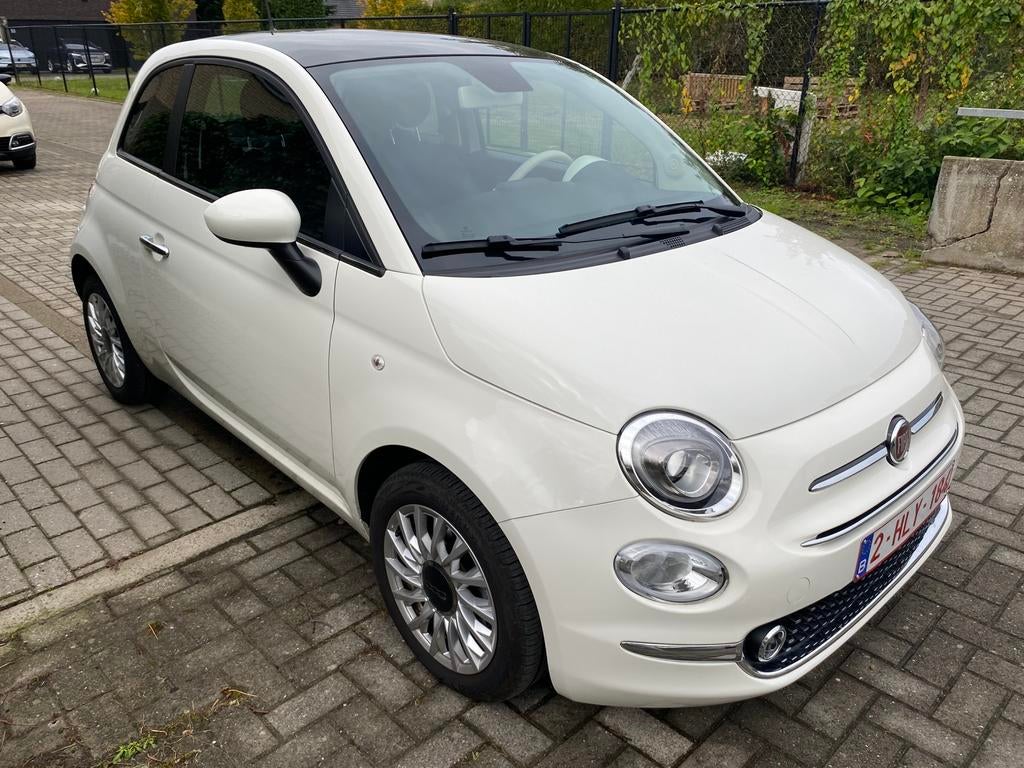 Te koop : FIAT 500 hybride , bj 2023, 4500 km, nieuwstaat !!, Stof, Zwart, Wit, Handgeschakeld