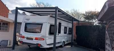 CARPORT ALU. VOOR CARAVAN / MOBILHOME, Caravans en Kamperen, Ophalen, Zo goed als nieuw