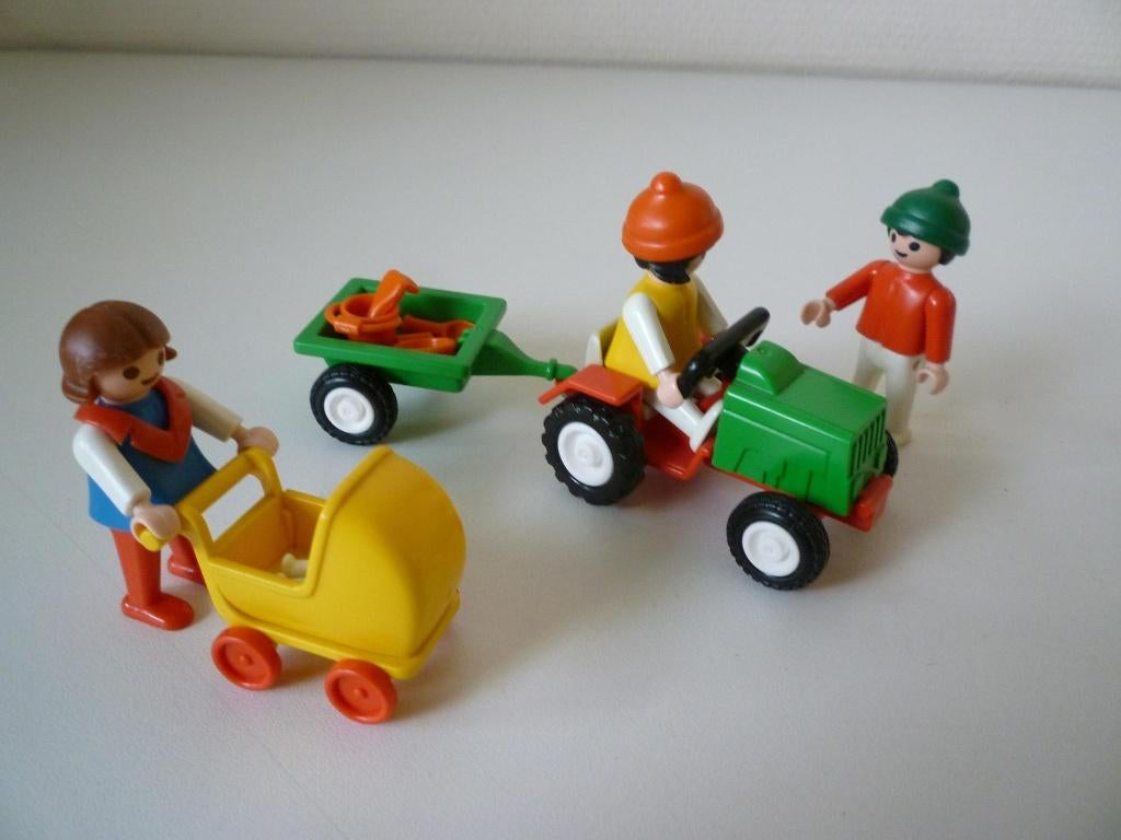 Playmobil: enfants avec tracteur et poussette, Enlèvement ou Envoi, Comme neuf, Ensemble complet