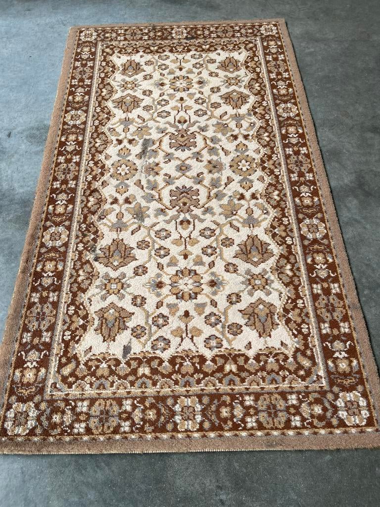 Vintage loper 60cm x 108cm tapijt orient oosterse scheerwol, Maison & Meubles, Ameublement | Tapis & Moquettes, 100 à 150 cm, Enlèvement ou Envoi