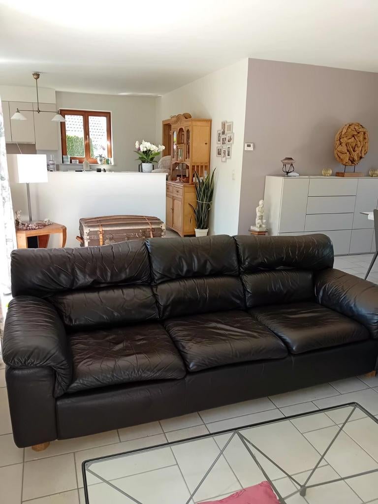 Canapé en cuir, Maison & Meubles, Enlèvement, Cuir