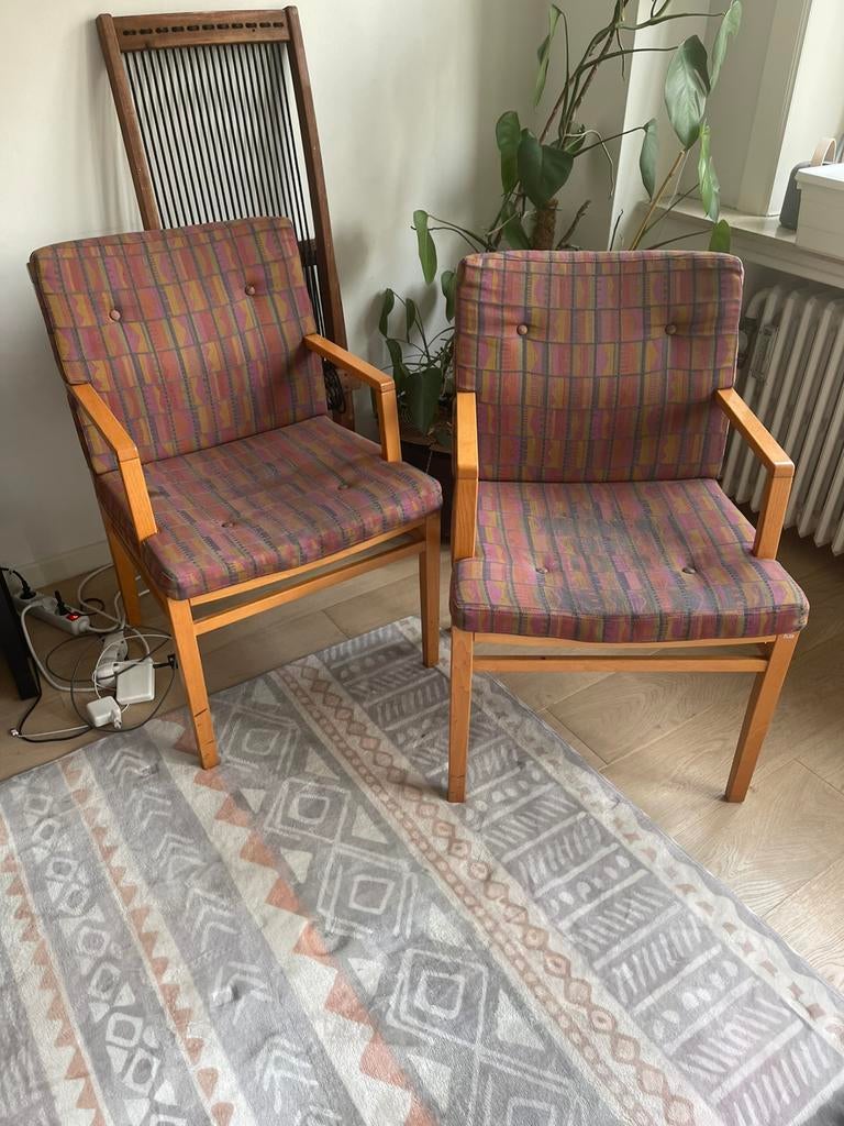 5 eetkamerstoelen, Huis en Inrichting, Ophalen, Gebruikt, 75 tot 100 cm, Stof