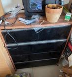 Moderne ladekast - Houtlook met hoogglans zwart - 5 lades, Huis en Inrichting, Kasten | Schoenenkasten, Ophalen