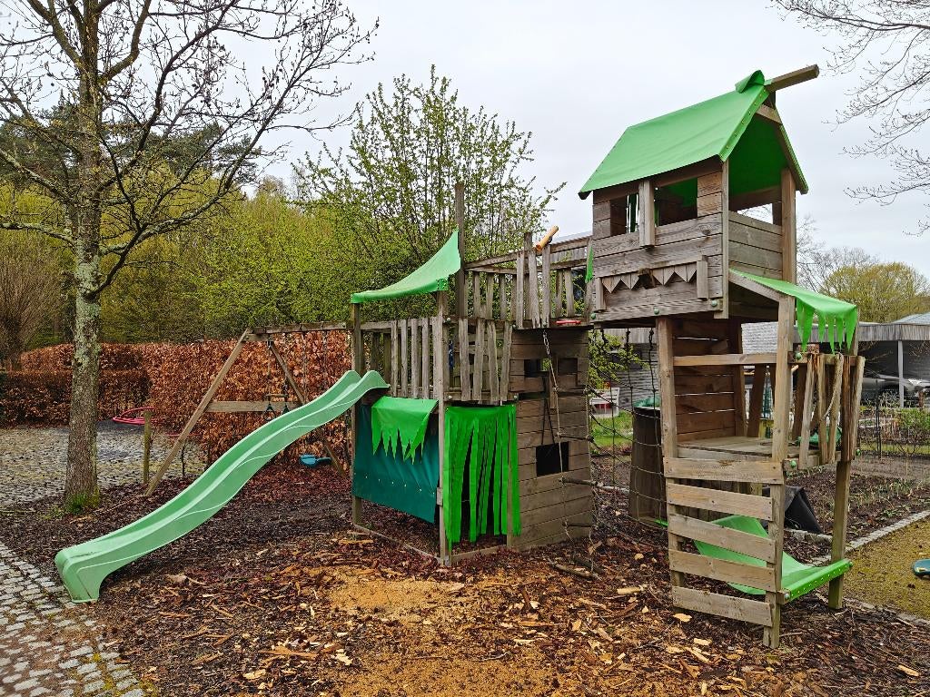 Speeltuin Wickey - Full option, Enfants & Bébés, Jouets | Extérieur | Aires de jeux, Utilisé, Toboggan, Filet à grimper, Corde d'escalade