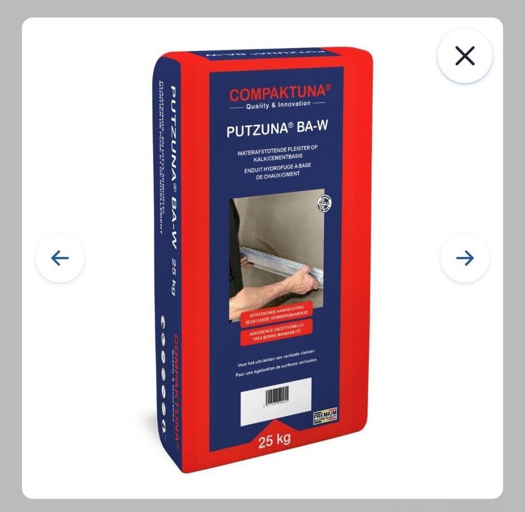 Putzuna waterdichte pleister, Enlèvement