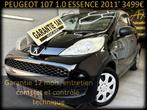 PEUGEOT 107 1.0 ESSENCE 5 PORTES ‼️GARANTIE 1 AN CTOK‼️, Achat, Entreprise, Garantie prolongée, Boîte manuelle