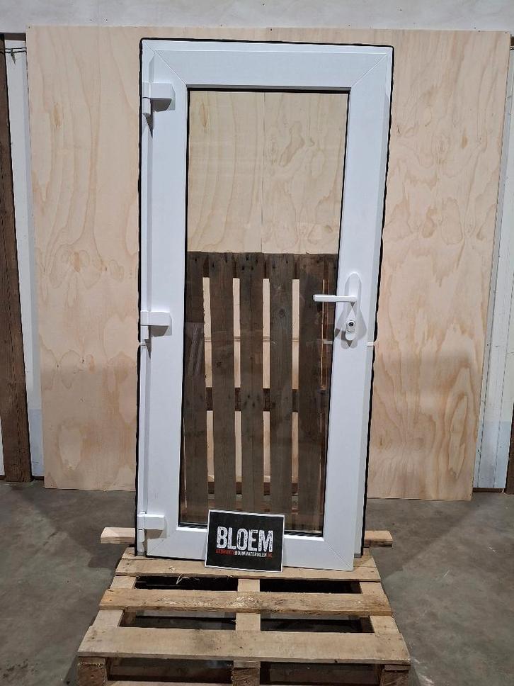 Kunstof Deur., Doe-het-zelf en Bouw, Deuren en Vliegenramen, Zo goed als nieuw, Buitendeur, Minder dan 200 cm, 80 tot 100 cm, Glas