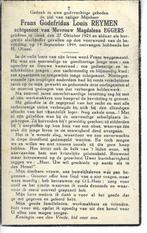 RP Frans GF Reymen burgerslachtoffer Genk 14/09/1944, Ophalen of Verzenden