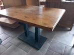 Café tafel massief hout, 50 tot 100 cm, 100 tot 150 cm, Gebruikt, Rechthoekig