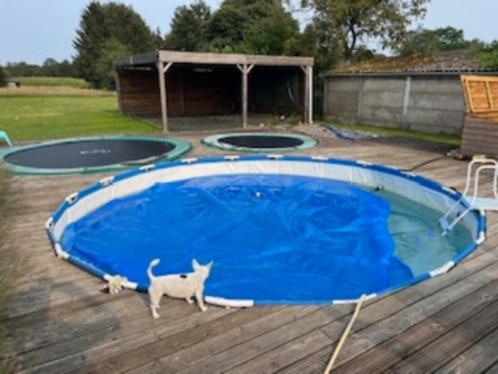 zwembad intex 5,5m met filter, trampolines en houten terras, Tuin en Terras, Zwembaden, Gebruikt, Opzetzwembad, 120 cm of meer