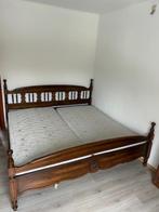 EIKEN 2-persoonbed met 2 nachtkastjes, Huis en Inrichting, Slaapkamer | Bedden, Ophalen, Gebruikt, Bruin, Tweepersoons