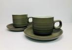 Vintage Denby Camelot Chevron 1961 2x kop en schotel servies, Ophalen of Verzenden