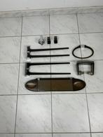 Vintage 8 delige badkamer set Allibert plexi space age, Ophalen of Verzenden, Gebruikt, Bruin, Handdoekenrek