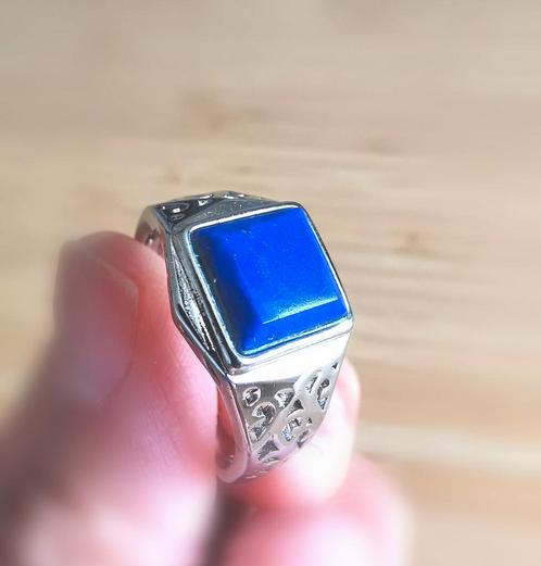 Bague en argent lapis lazuli - bague réglable, Bijoux, Sacs & Beauté, Bagues, Neuf, Bleu, Argent, Avec pierre précieuse, Enlèvement ou Envoi