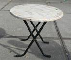 Ronde marmerenlook bijzettafels, metalen onderstel, 5 stuks, Tuin en Terras, Ophalen, Gebruikt, Rond, Metaal