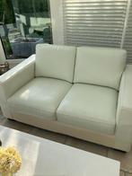 2 x 2-zits lounge van wit leer en kunstleer, Ophalen, Gebruikt, 75 tot 100 cm, Rechte bank