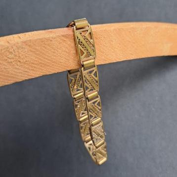 Goudkleurige vintage armband met schakels - 17cm lang