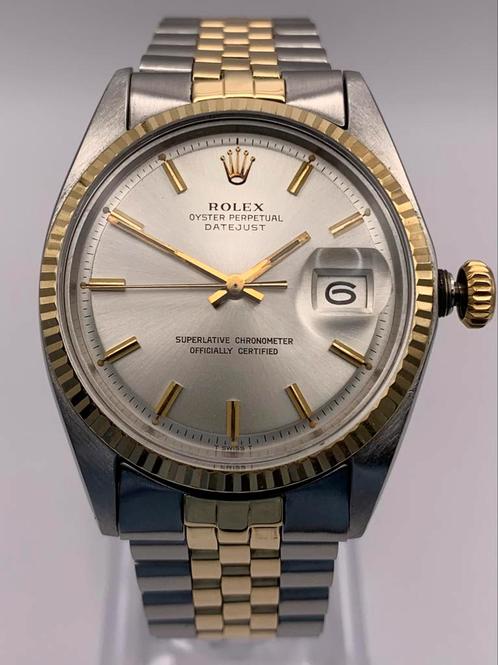 Rolex - Datejust 1601 (36mm – 1972), Handtassen en Accessoires, Horloges | Antiek, Polshorloge, Overige merken, Goud, 1960 of later