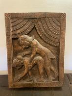 Cadre bois massif sculpté provenance INDE, Huis en Inrichting, Woonaccessoires | Lijsten, Ophalen, Minder dan 50 cm, 50 tot 75 cm