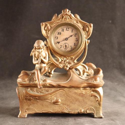 Art Nouveau bijouteriekistje met klok, Antiek en Kunst, Antiek | Woonaccessoires, Verzenden