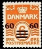 FARÖER 1940-41 60ö. op 6ö. Oranje Cijfer, Michel: 6, 2e. opl, Postzegels en Munten, Postzegels | Europa | Scandinavië, Verzenden