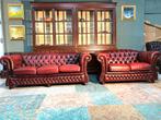 Engelse Springvale 3+2 zit zetels Oxblood rood, Enlèvement ou Envoi, Comme neuf, Cuir