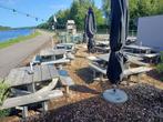 STEIGER HOUTEN PICKNICK BANKEN, Tuin en Terras, Picknicktafels, Ophalen, Gebruikt, Vierkant, Hout