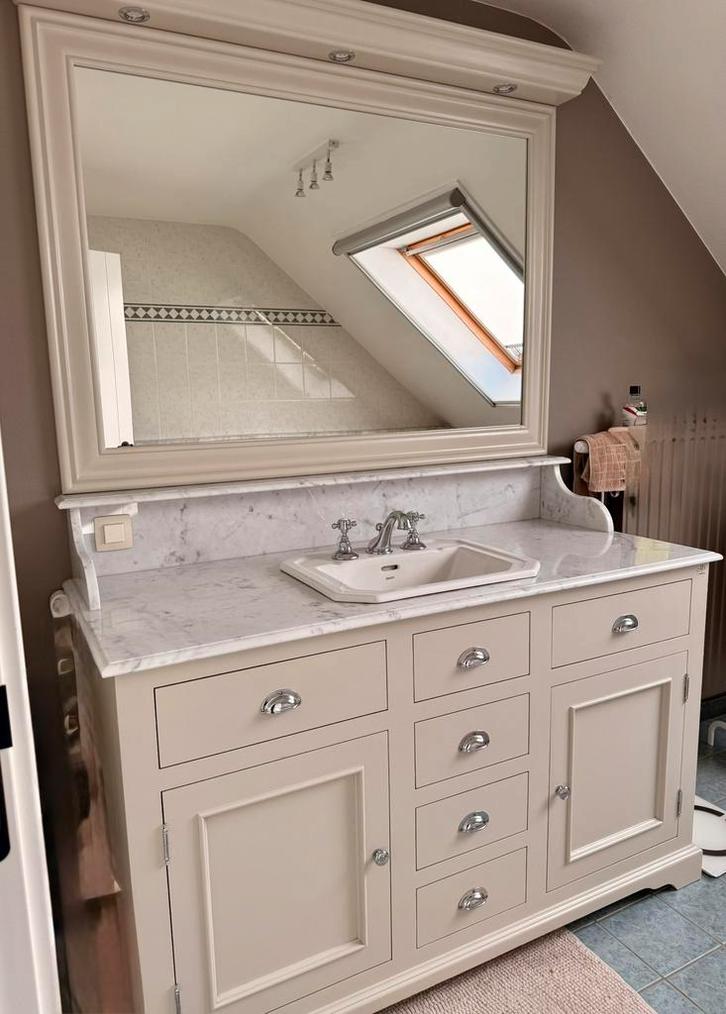 Badkamer meubel met spiegel Aqua Prestige, Huis en Inrichting, Badkamer | Badkamermeubels, Zo goed als nieuw, Wastafelkast, Minder dan 100 cm