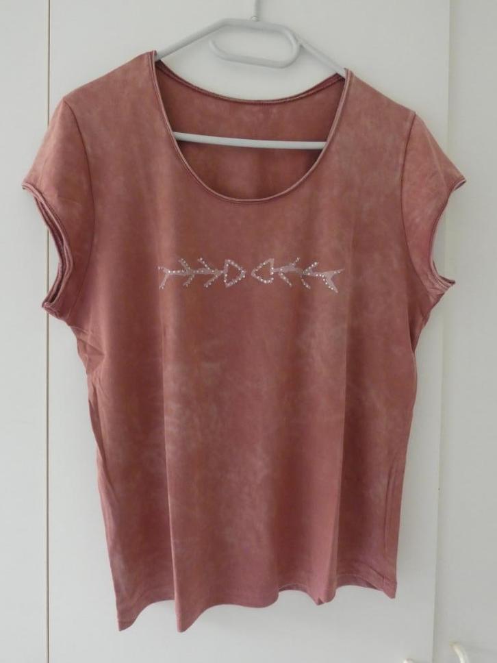 Donkerroze T-shirt, Kleding | Dames, T-shirts, Gedragen, Roze, Zonder mouw, Ophalen of Verzenden