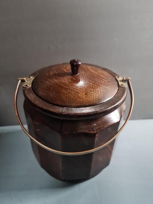 Edwardian coookie scheepstonnetje met porseleinen pot, Antiek en Kunst, Antiek | Keukengerei, Ophalen of Verzenden