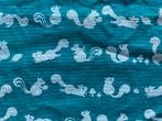 Blauwe stof van Kokka met eekhoorns - 40 x 44, Blauw, Ophalen of Verzenden, Zo goed als nieuw, 30 tot 120 cm