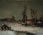 Joris De Bruyne (1896-1965): Winterlandschap 1946 (55x50cm), Antiek en Kunst, Ophalen of Verzenden