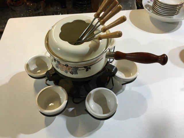 set à fondue sur gel Vintage, Electroménager, Fondue, Utilisé, Service à fondue, Enlèvement ou Envoi