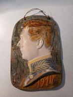 aardewerk plaquette G.Duchateau 1914 koning  Albert I, Ophalen of Verzenden