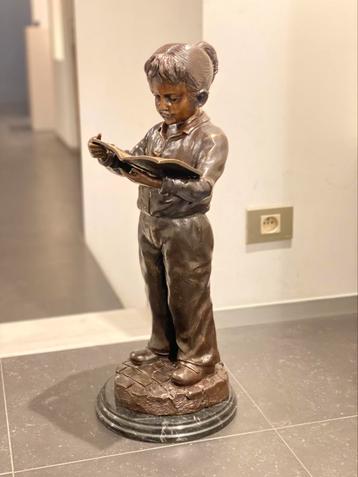 Massief bronzen beeld - 65cm, Antiek en Kunst, Kunst | Beelden en Houtsnijwerken, Ophalen