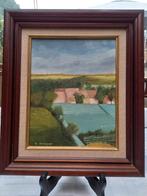 Schilderij landschap olieverf gesigneerd..afm.36x42, Antiek en Kunst, Kunst | Schilderijen | Klassiek, Ophalen of Verzenden
