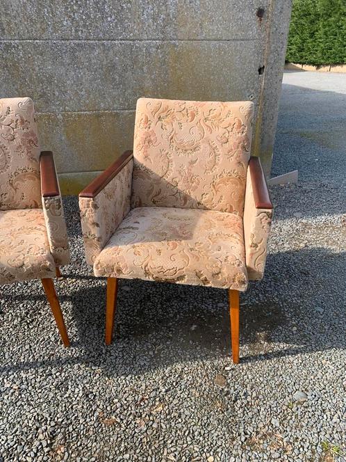 Très belle paire de fauteuils années 50 - 60., Antiquités & Art, Antiquités | Meubles | Chaises & Canapés