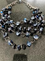 Collier avec pierres bleues - 4 pendentifs en 1, Bijoux, Sacs & Beauté, Colliers, Comme neuf, Bleu, Autres matériaux, Enlèvement ou Envoi