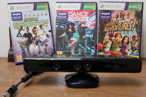 Kinect 360 voor X-Box met software bundle, Games en Spelcomputers, Spelcomputers | Xbox 360, Zo goed als nieuw, Met games, Met kinect