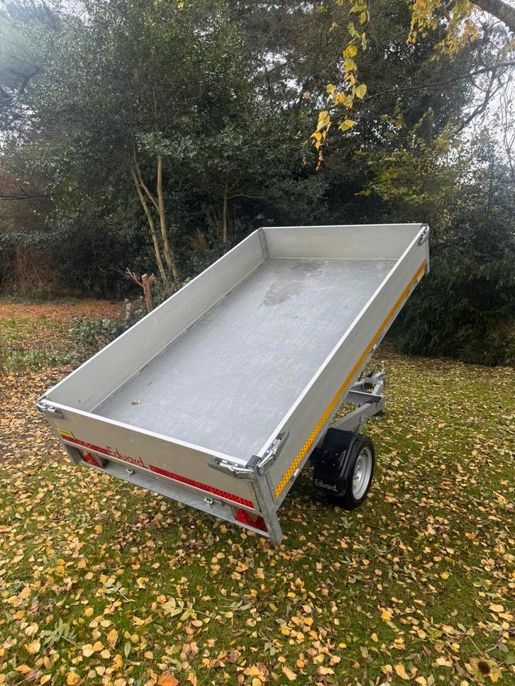 Handmatige kipper plateau aanhanwagen 750kg, Auto diversen, Aanhangers en Bagagewagens, Zo goed als nieuw, Ophalen
