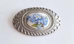 Schitterende vintage broche  vergeet-mij-nietje, Ophalen of Verzenden, Broche