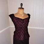 top collectif Vintage bordeaux zwarte maat 36, Kleding | Dames, Ophalen of Verzenden, Maat 36 (S), Korte mouw