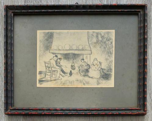 Oude (jaren twintig?) Van Gogh prent in oud lijstje, Antiek en Kunst, Kunst | Overige Kunst, Ophalen of Verzenden