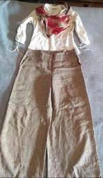 linnen broek met blouse en sjaal, Kleding | Dames, Maat 38/40 (M), Ophalen of Verzenden, Zo goed als nieuw