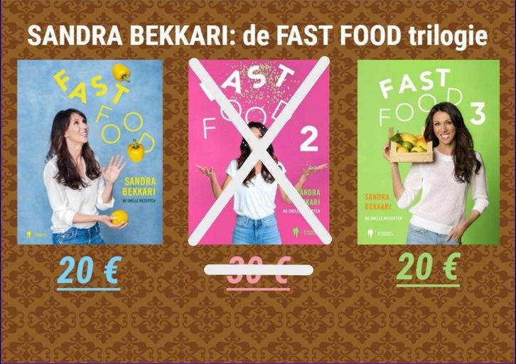 FASTFOOD 1 & 3 van Sandra Bekkari, Boeken, Kookboeken, Zo goed als nieuw, Gezond koken, Ophalen of Verzenden