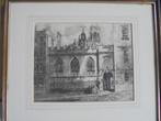 William Monk  1863 - 1937  Ets  Clifford's Inn Londen, Antiek en Kunst, Kunst | Etsen en Gravures, Verzenden