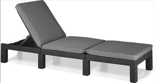 Transat Gris anthracite + coussin, Jardin & Terrasse, Accessoires mobilier de jardin, Comme neuf, Enlèvement